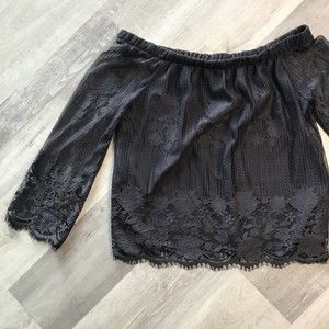 Arizona Lacey off the shoulder Silky Lace Black XL